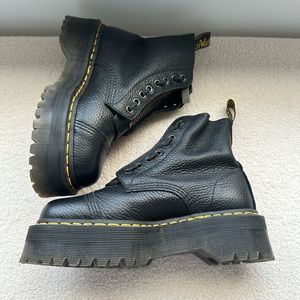 Dr. Martens Sinclair platform boots- tumbled black